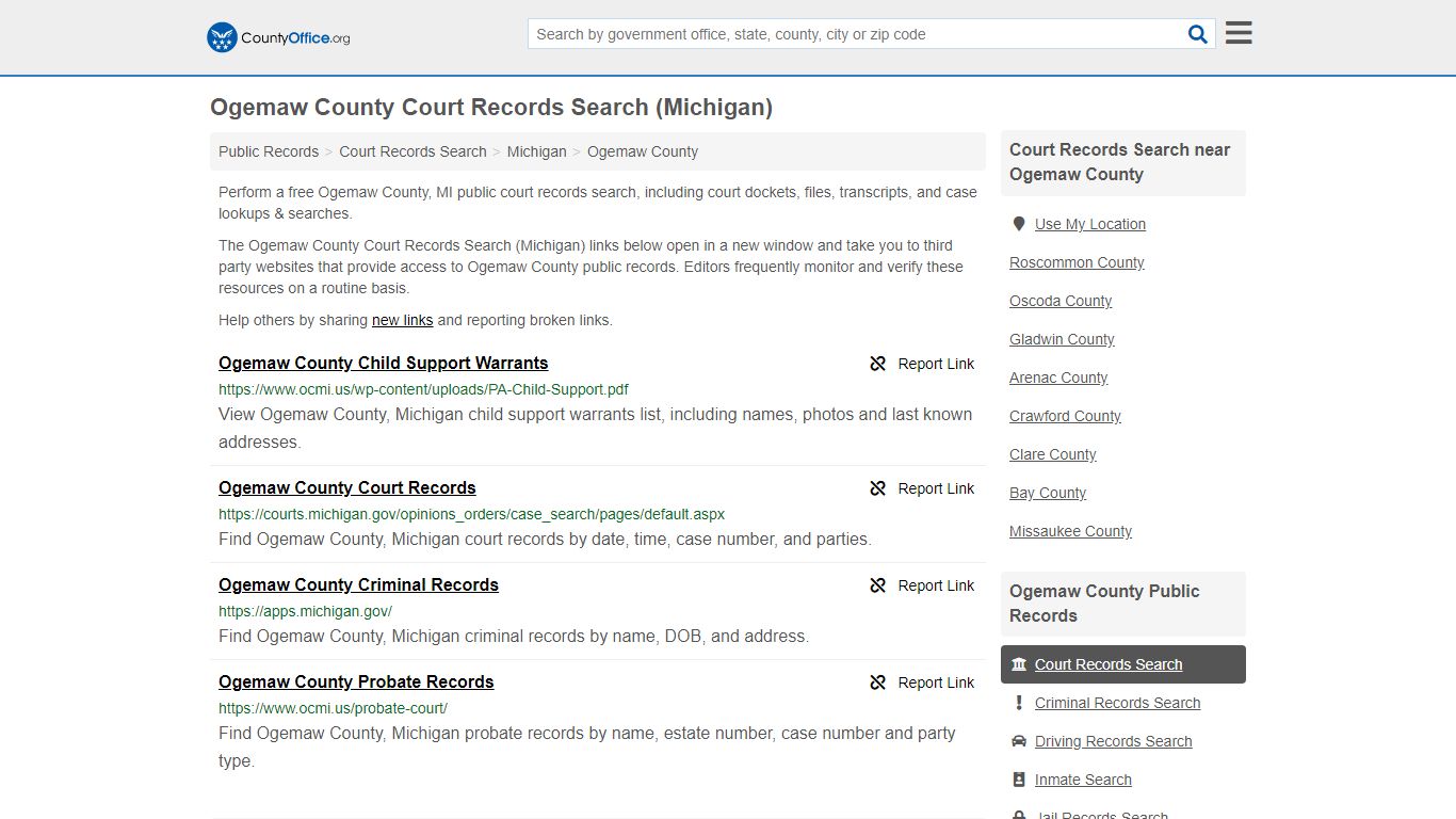 Court Records Search - Ogemaw County, MI (Adoptions ...